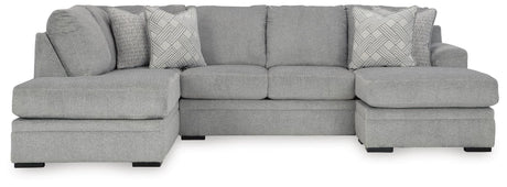 Casselbury Cement 2-Piece Sectional with Ottoman — front view