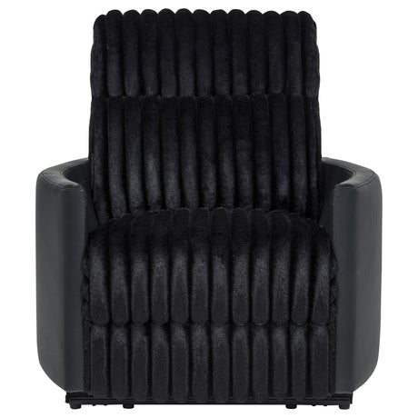 Madden Corduroy Upholstered Track Arm Manual Recliner Black — product image 6