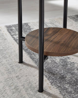 Brown, Black and White Coffee Table with Two End Tables — product image 5