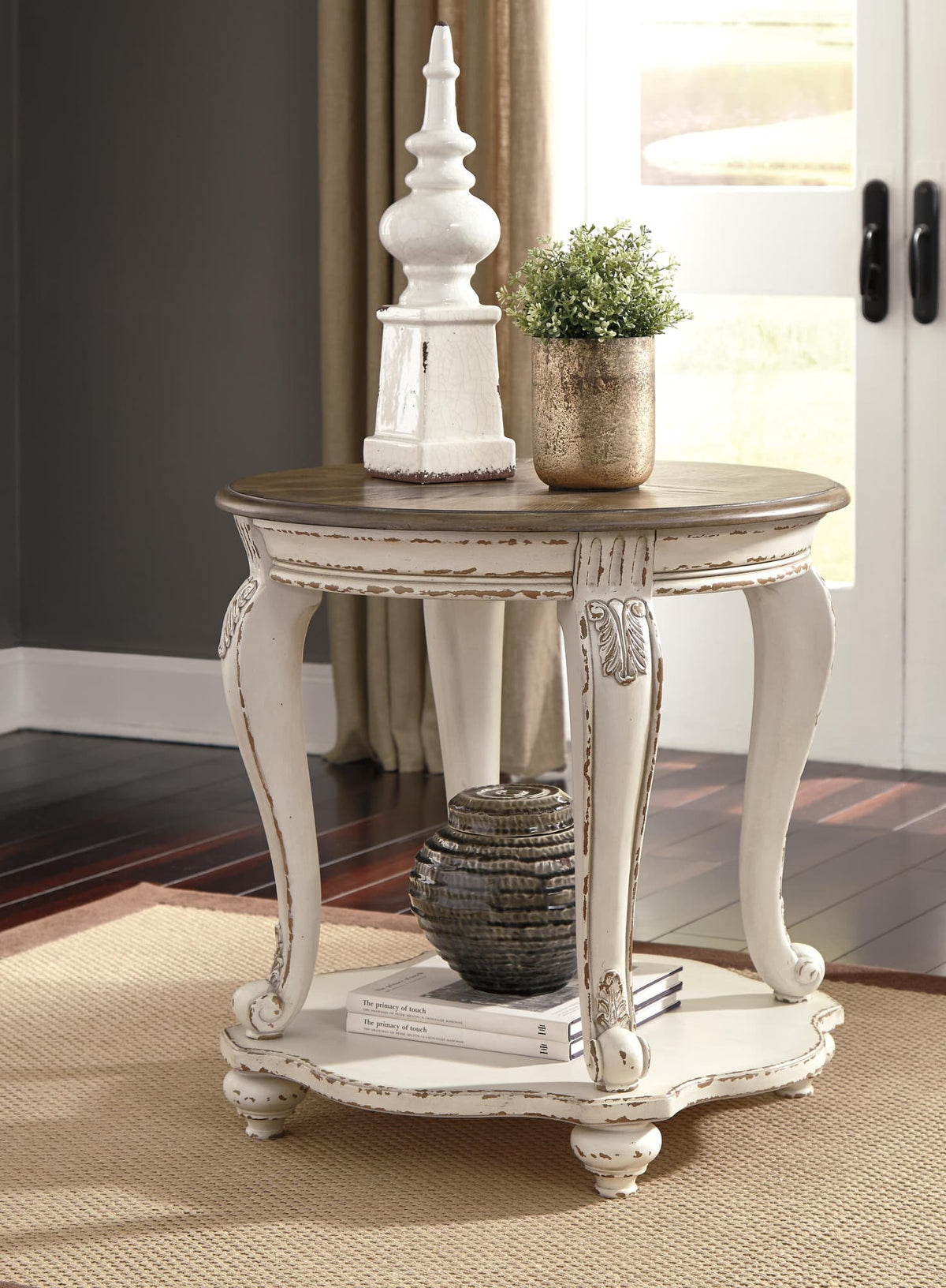 Realyn White/Brown 2 End Tables — product view