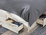 Lawroy Light Natural Queen Panel Storage Bed — detail view