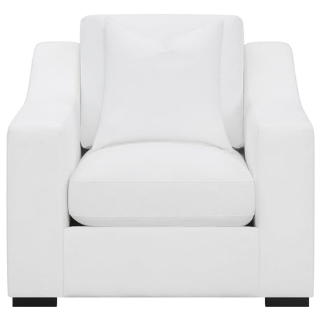 Ashlyn Upholstered Sloped Arm Accent Chair White — product image 3