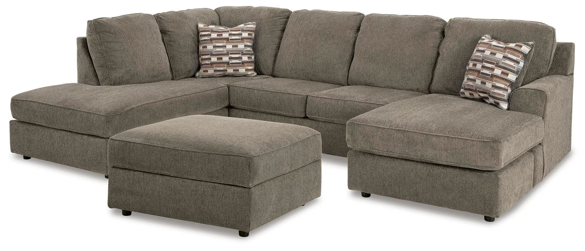 O'Phannon Putty 2-Piece Sectional with Ottoman — product image 2