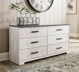 Shawburn Whitewash/Charcoal Gray Dresser — product view
