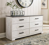 Shawburn Whitewash/Charcoal Gray Dresser — product view