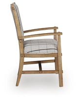 Ridgester Light Brown Next-Gen Nuvella™ Dining Arm Chair — side view