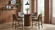 Hamlyn 5-piece Round Wood Counter Height Dining Set in Grey and Walnut — product view
