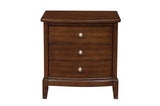 Cotterill Cherry Faux Leather Tufted Panel Bedroom Set bed detailed side view