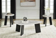 Black Faux Carrara Marble 3-Piece Coffee Table Set — product view
