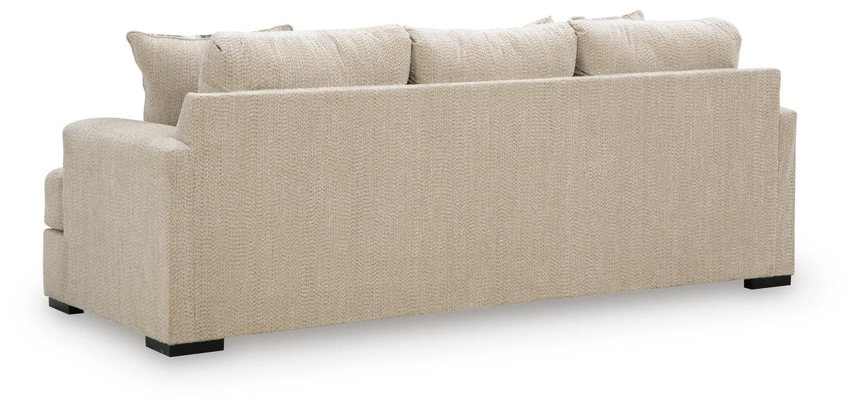 Lofwood Oatmeal Chenille Sofa — back view