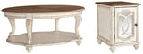 Realyn White/Brown Coffee Table with 1 End Table — product image 2