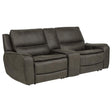 Marcell 3-Piece Power Reclining Loveseat with Charging Console Grey — product view