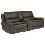 Marcell 3-Piece Power Reclining Loveseat with Charging Console Grey — product view