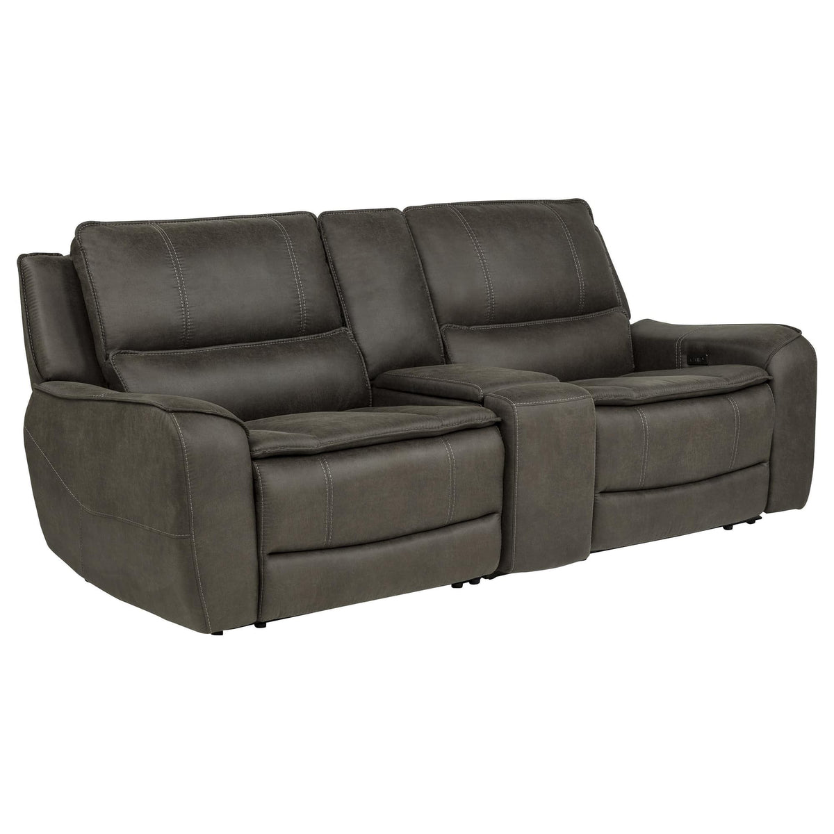 Marcell 3-Piece Power Reclining Loveseat with Charging Console Grey — product view