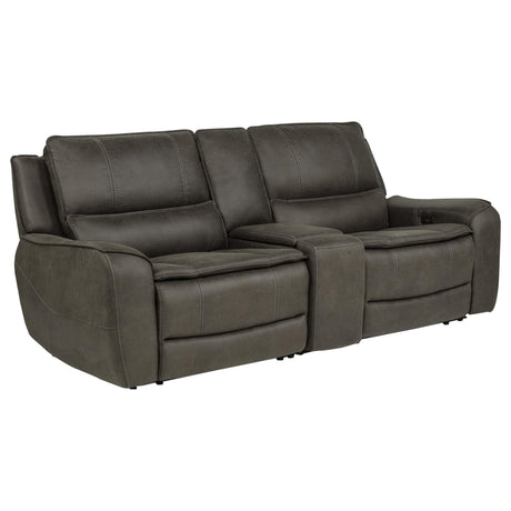 Marcell 3-Piece Power Reclining Loveseat with Charging Console Grey — product view