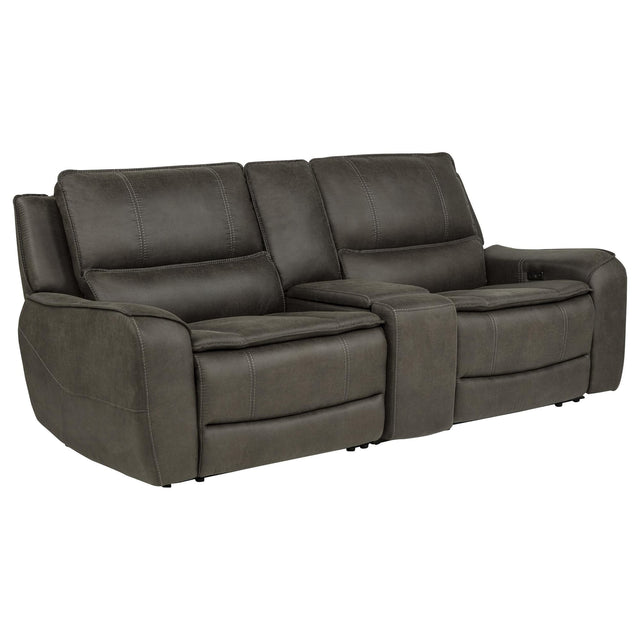 Marcell 3-Piece Power Reclining Loveseat with Charging Console Grey — product view