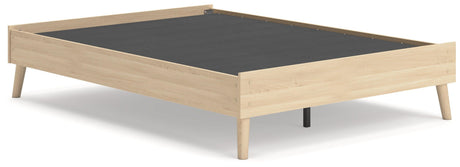 Cabinella Tan Full Platform Bed, side view