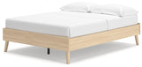 Close-up of natural ash wood grain laminate finish on bed frame