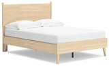 Cabinella Tan Full Platform Panel Bed - Side Angle
