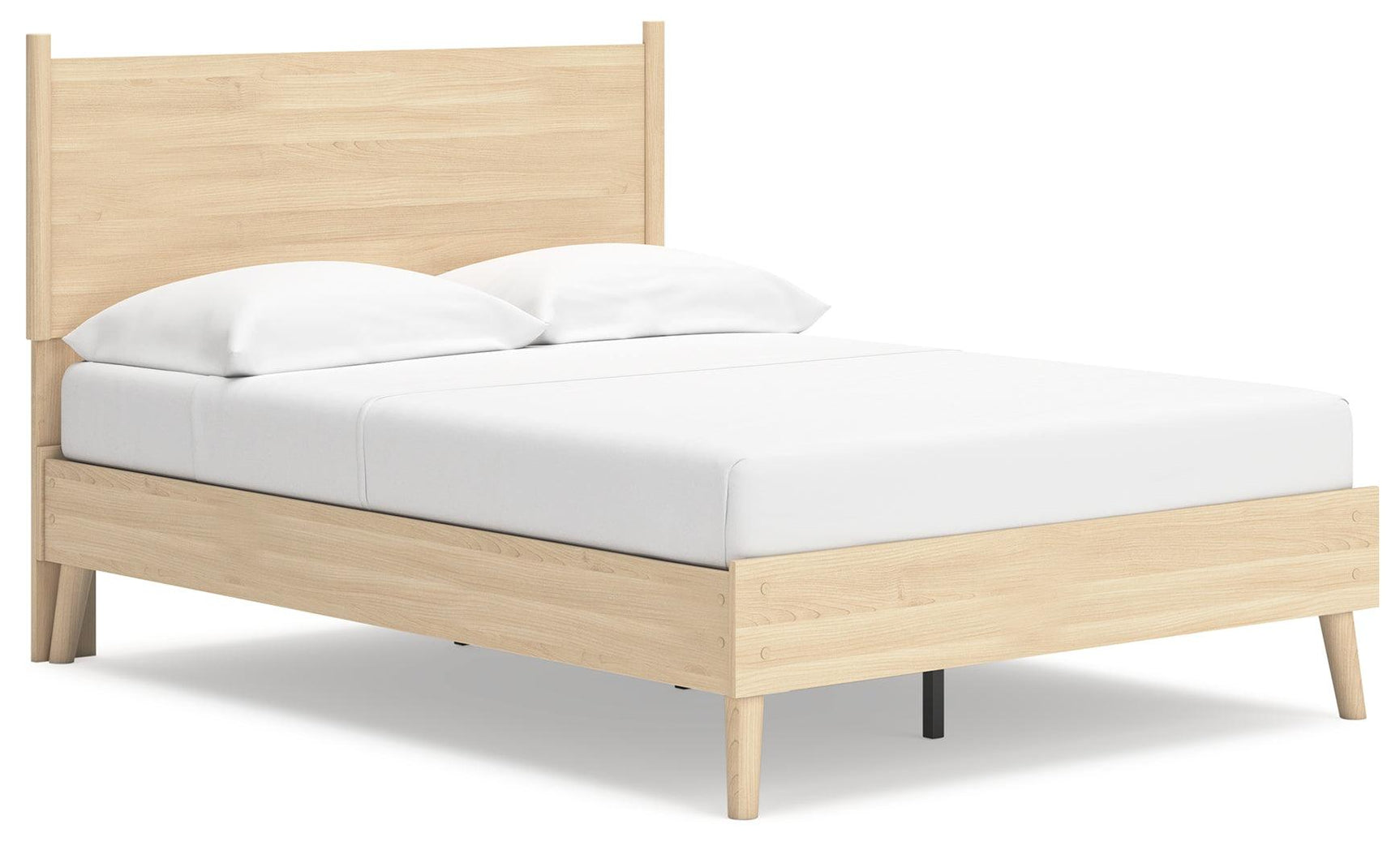 Cabinella Tan Full Platform Panel Bed - Side Angle