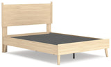 Platform Bed Headboard Closeup with Ash Wood Grain Finish