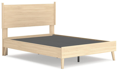 Platform Bed Headboard Closeup with Ash Wood Grain Finish