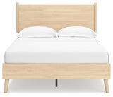 Casual Full Size Platform Bed in Tan Finish