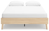 Cabinella Tan Queen Platform Bed platform and rails detail