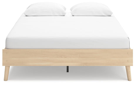 Cabinella Tan Queen Platform Bed platform and rails detail