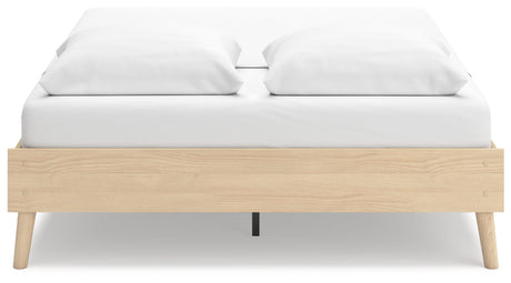 Bedroom setting with Cabinella Tan Queen Platform Bed