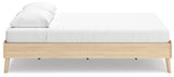 Cabinella Queen Platform Bed showing light tan laminate finish