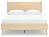 Platform base detail of Cabinella Tan Queen Panel Bed