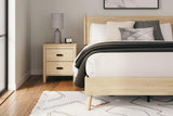 Corner view of Cabinella Queen Platform Panel Bed