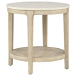 Lucaire Round Cultured Marble Top End Table Honed Cream and Sandstone — product view