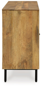 Cadewick Accent Cabinet door detail with soft-close hinges