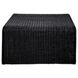 Viewing the square shape and roundover edge of Cahya table