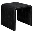 Cahya black woven rattan square end table front angle
