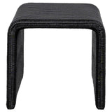 Close-up of woven rattan tabletop of Cahya end table