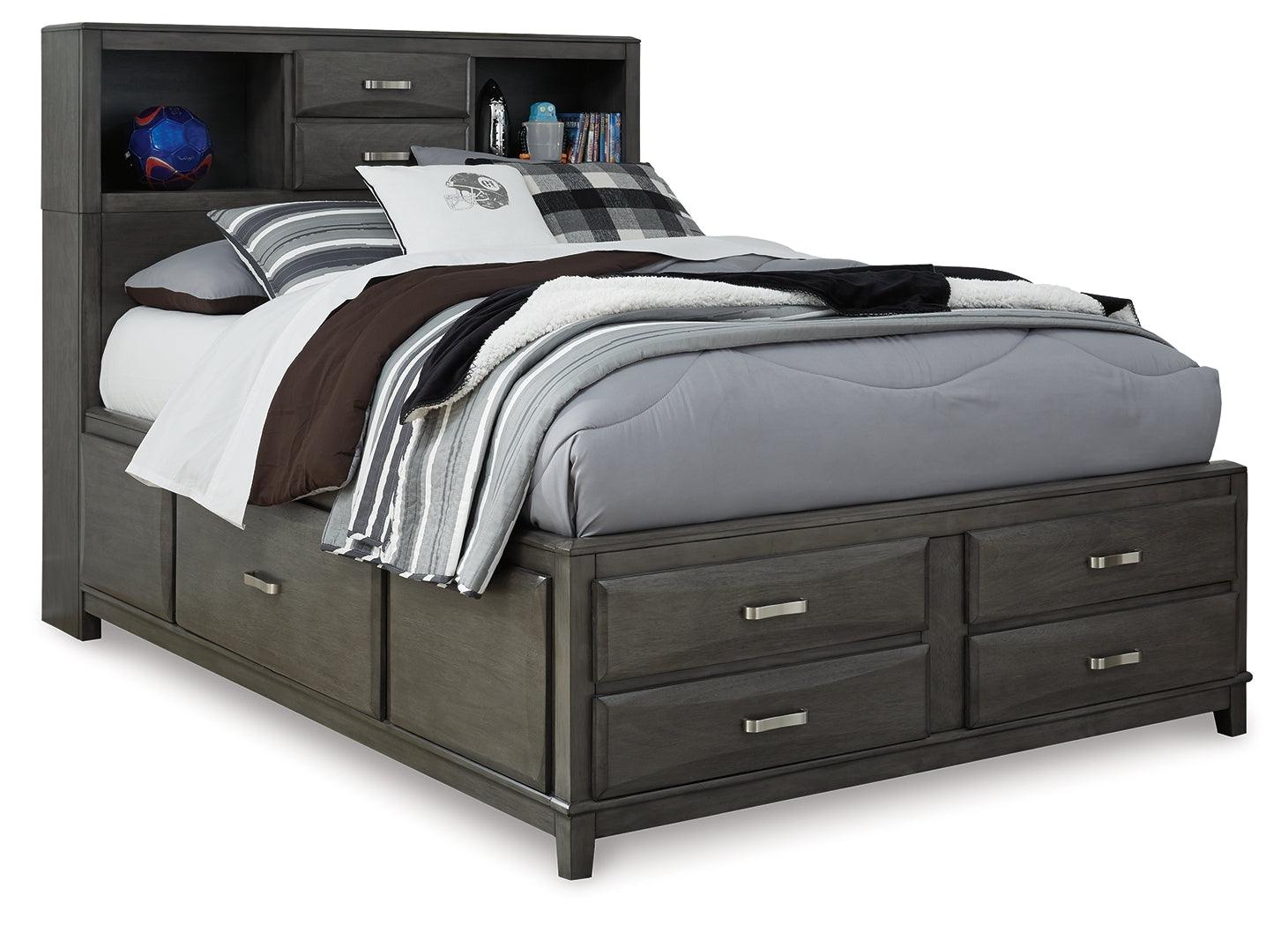 Front perspective of Caitbrook Gray Bedroom Set bed