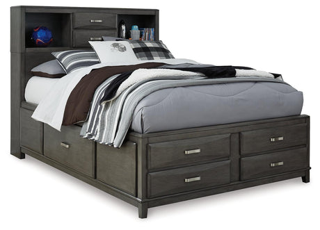 Front perspective of Caitbrook Gray Bedroom Set bed