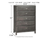 Side angle of Caitbrook Gray Bedroom Set bedroom furniture