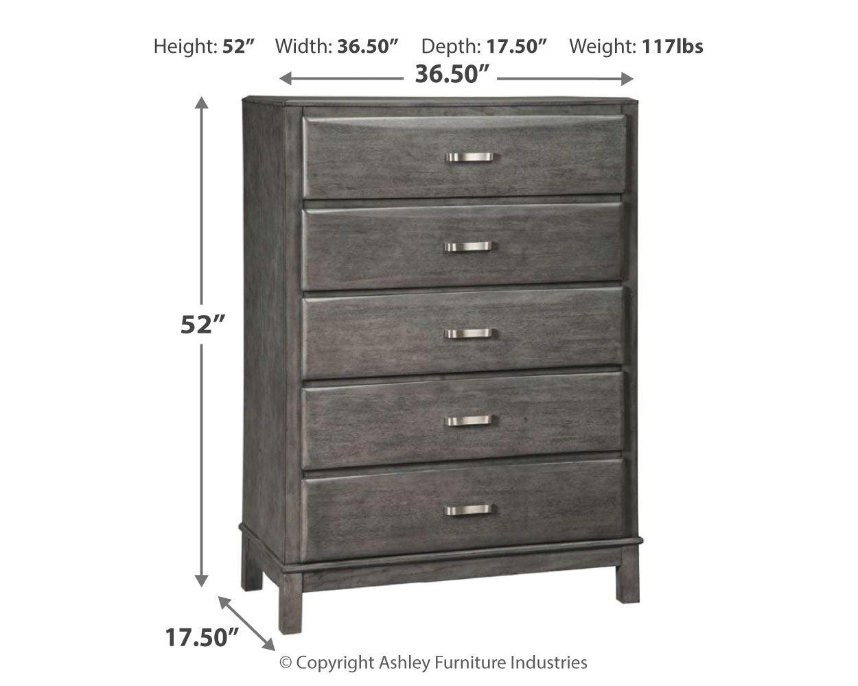 Side angle of Caitbrook Gray Bedroom Set bedroom furniture
