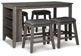 Close-up of textured gray upholstery and nailhead trim on barstool seat