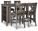 Gray upholstered barstools with solid acacia wood frames and x-back design