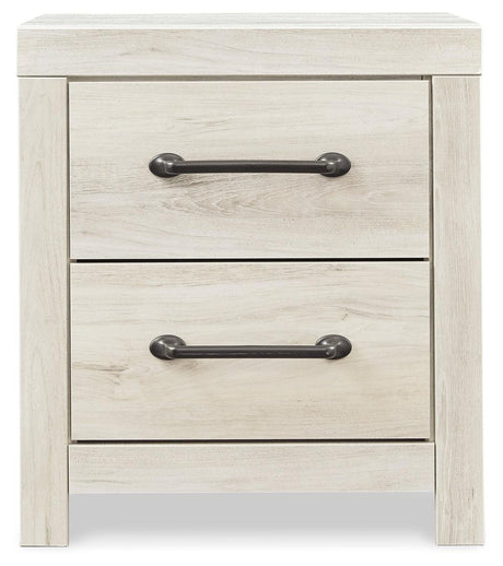 Bedroom view of Cambeck Whitewash Panel Storage Bedroom Set bed