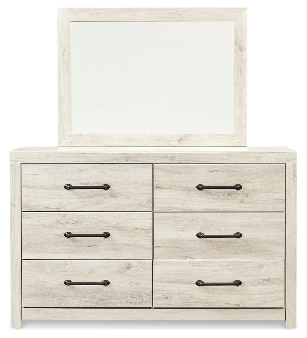 Front view of Cambeck Whitewash Panel Bedroom Set bed