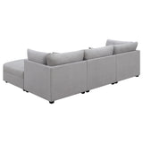 Cambria 4-Piece Grey Upholstered Modular Sectional Sofa another front angle