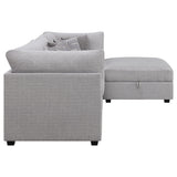 Cambria 4-Piece Grey Upholstered Modular Sectional Sofa side profile