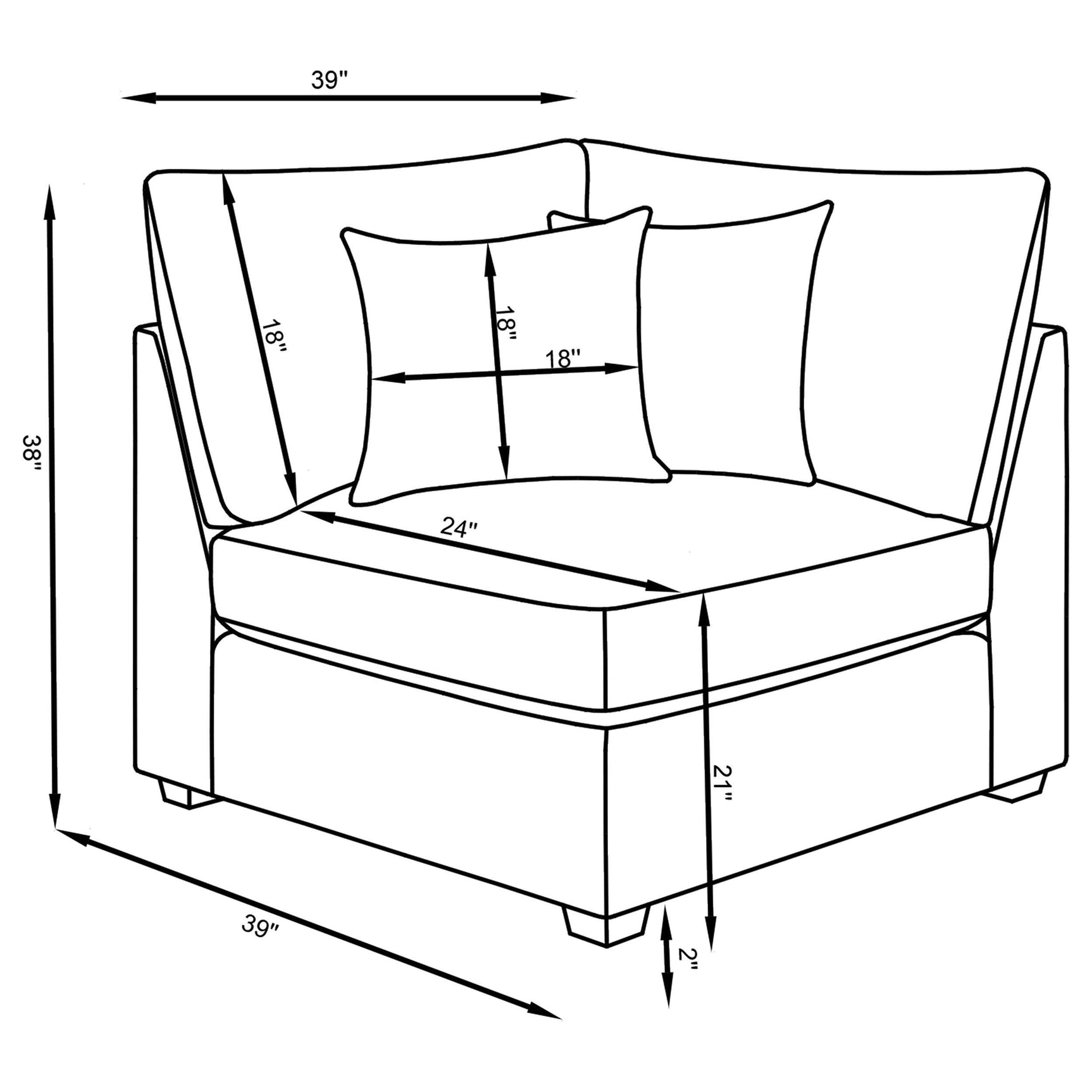Side view highlighting birch feet on Cambria sectional sofa