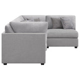 Another main view of Cambria 4-Piece Grey Upholstered Modular Sectional Sofa